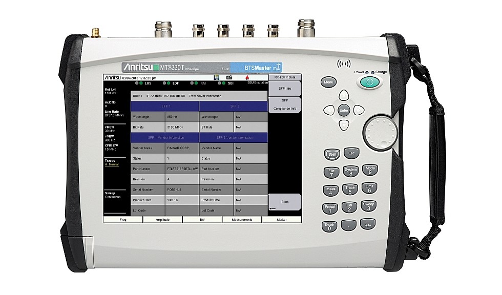 Option d’émulation BBU du BTS Master MT8220T d'Anritsu