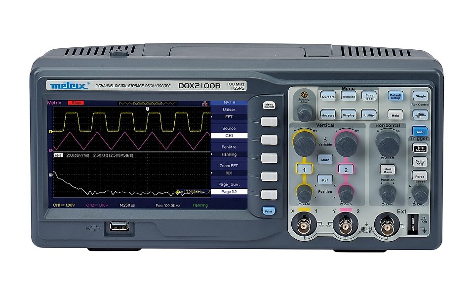 Oscilloscope DOX2100B de 100 MHz de bande passante de la gamme DOX2000B de Metrix