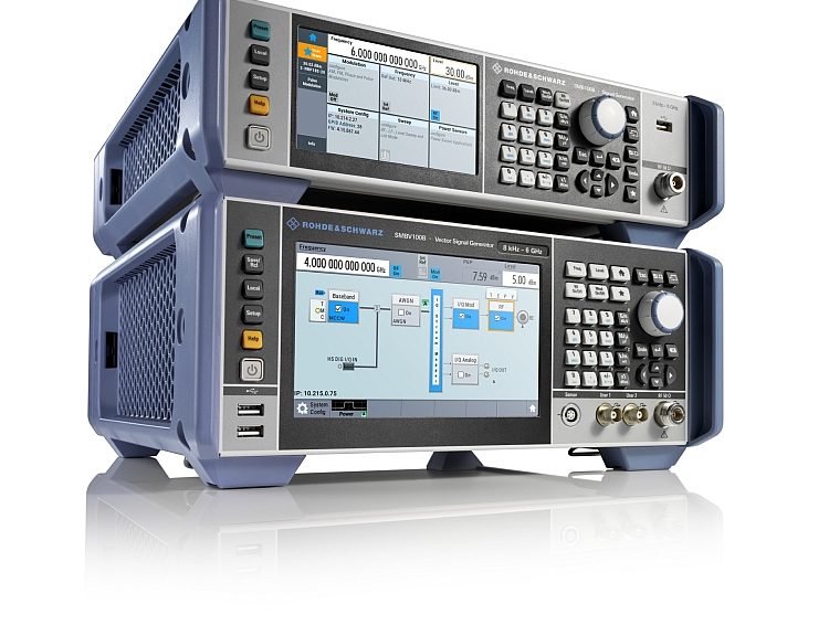 Générateur de signaux RF analogiques R&S SMB100B et générateur de signaux vectoriels R&S SMBV100B de Rohde & Schwarz.