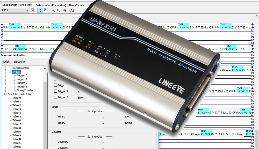 Analyseur de protocoles RS-232C, RS-422/485 LE-200PR de Lineeye.