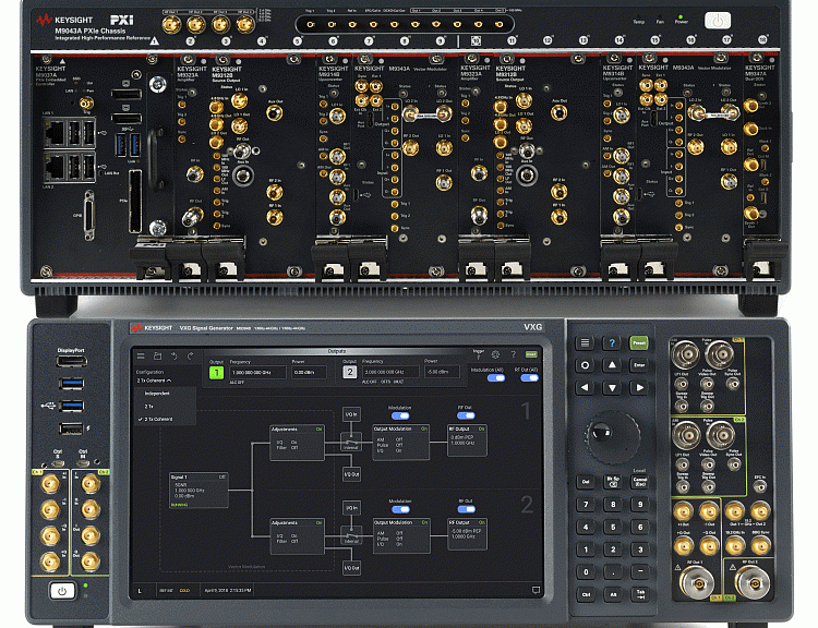 Générateurs de signaux vectoriels de la série VXG de Keysight.