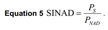 Equation calcul SINAD.
