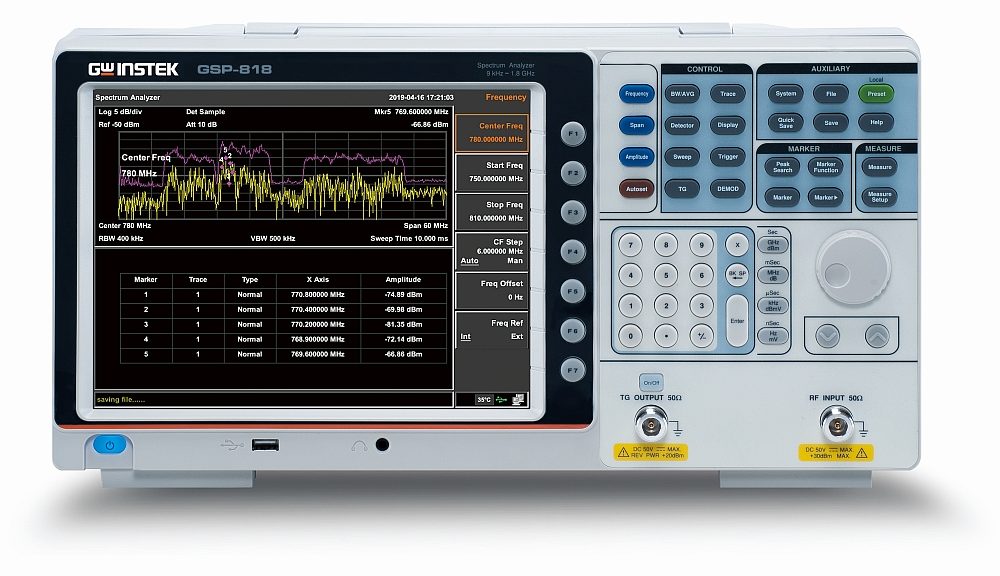 Analyseur de spectre GSP-818 de GW Instek.