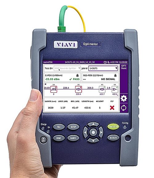 Testeur optique Optimeter de Viavi.
