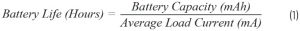 Calcul de la durée de vie de la batterie