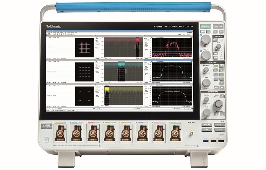 Analyse de signaux avec le logiciel SignalVu Spectrum Analyzer sur un oscilloscope MSO Série 6 de Tektronix.
