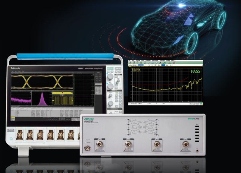 Oscilloscope MSO de la série 6 de Tektronix et l’analyseur de réseaux vectoriels de la série ShockLine MS46524B d’Anritsu