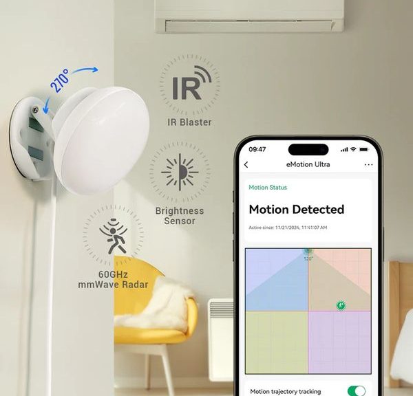 Capteur de présence 60GHz mmWave de la gamme eMotion Ultra proposé par LinknLink